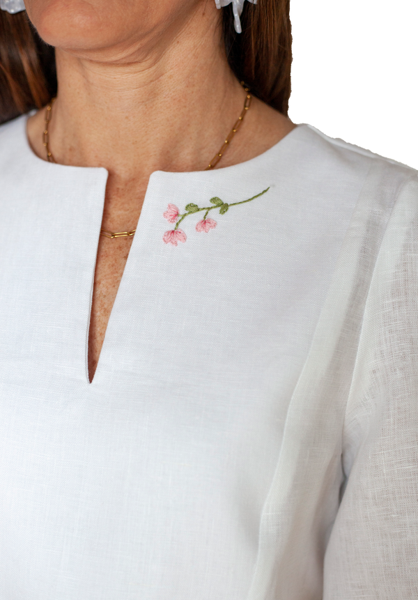 The Notch Neck Tunic Blouse x Hibiscus Linens - Kit