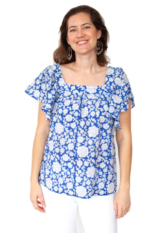 The Square Neck Flutter Blouse - Kit